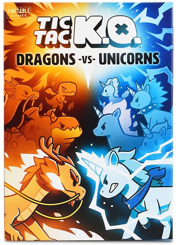 Tic Tac KO: Dragons vs. Unicorns - WiredVillage Games - TeeTurtle